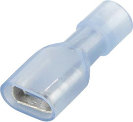 Lapos csúszósaru hüvely 6,3 x 0,8 mm, szigetelt, kék, Vogt Verbindungstechnik 3966