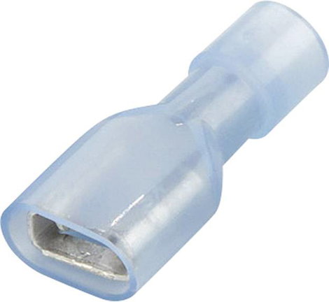 Lapos csúszósaru hüvely 6,3 x 0,8 mm, szigetelt, kék, Vogt Verbindungstechnik 3966