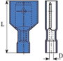 Csúszósaru dugó 6.3X0.8 mm kék Vogt Verbindungstechnik 3970 2. bélyegkép