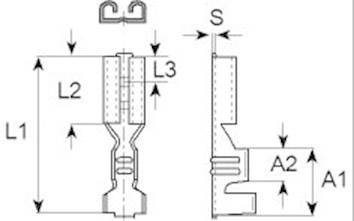 Lapos csúszósaru hüvely 4,8 x 0,5 mm, szigeteletlen, fém, Vogt Verbindungstechnik 3803.67 2. kép