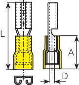 Lapos csúszósaru hüvely 2,8 x 0,8 mm, részlegesen szigetelt, piros, Vogt Verbindungstechnik 389808 2. kép
