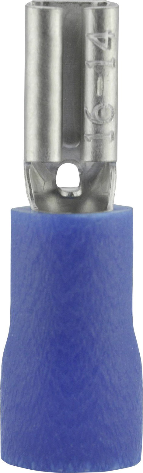 Lapos csúszósaru hüvely 2,8 x 0,5 mm, részlegesen szigetelt, kék, Vogt Verbindungstechnik 389905