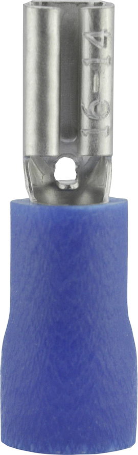 Lapos csúszósaru hüvely 2,8 x 0,8 mm, részlegesen szigetelt, kék, Vogt Verbindungstechnik 389908
