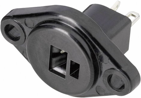 BKL Electronic 0205012 Hangszóró csatlakozó Peremes hüvely, egyenes érintkezők Pólusszám: 2 Fekete 1