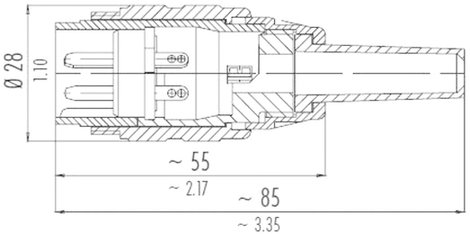 Beépíthető csatlakozó 3 pol.. 250 V 10 A, Binder 691-09-0036-00-03 2. kép