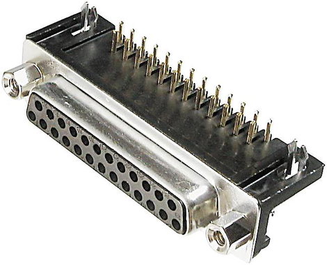 D-SUB hüvelysor 25 pólusú nyáklapra szerelhető 9,4MM