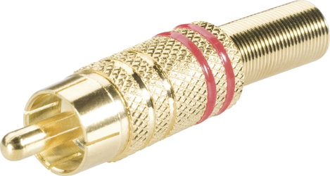 BKL Electronic lengő RCA dugó, aranyozott, piros, 101007