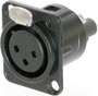 Neutrik XLR beépíthető peremes hüvely, 3 pól., NC3FD-S-B-1 bélyegkép