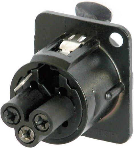 Neutrik XLR beépíthető peremes hüvely, 3 pól., NC3FD-S-B-1 2. kép