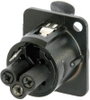Neutrik XLR beépíthető peremes hüvely, 3 pól., NC3FD-S-B-1 2. bélyegkép
