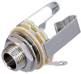 Rean előlapra szerelhető 6,35 mm sztereo jack aljzat, NYS 230