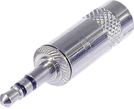 Rean lengő 3,5 mm sztereo jack dugó, fém, NYS 231