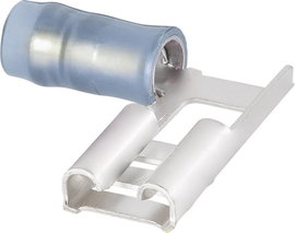 Lapos csúszósaru hüvely 6,3 x 0,8 mm 90°, részlegesen szigetelt, kék, TE Connectivity 156666-1