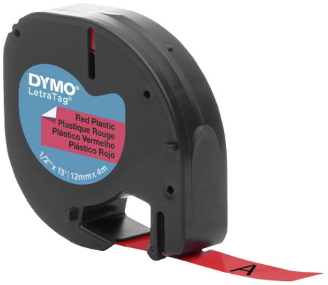 DYMO feliratozószalag LetraTag, 12mm, mars-piros/fekete, polieszter, S0721680 2. kép