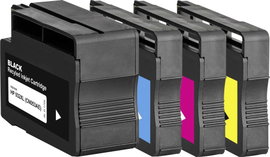 Utángyártott nyomtatópatron HP 932, 932XL, 933XL fekete, cián, bíbor, sárga, Basetech BTH174 1725,
