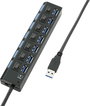 7 portos USB 3.0 hub, külön kapcsolható, státusz LED, iPad töltőcsatlakozó, fekete, Renkforce 3. bélyegkép