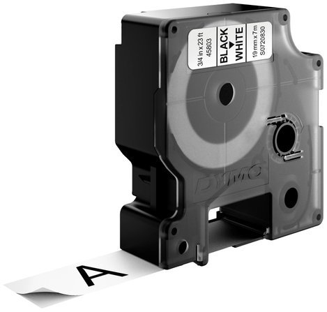 DYMO feliratozószalag D1, 19mm, fehér/fekete, S0720830 2. kép