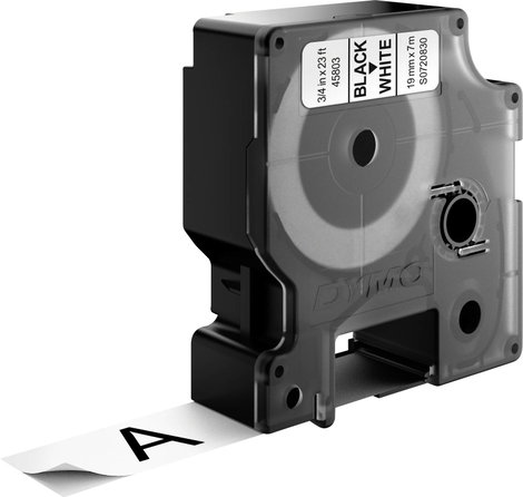 DYMO feliratozószalag D1, 19mm, fehér/fekete, S0720830 3. kép