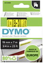 DYMO feliratozószalag D1, 19mm, sárga/fekete, S0720880 bélyegkép