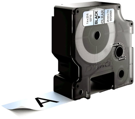 DYMO feliratozószalag D1, 24mm, átlátszó/fekete, S0720920 2. kép