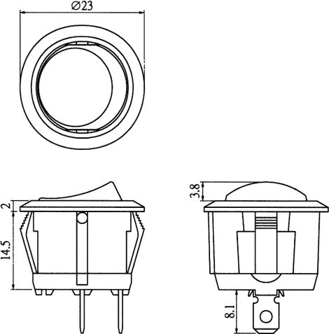 Billenőkapcsoló R13-112A-02 be/ki, Tru Componets 2. kép