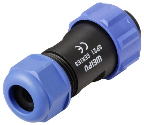 IP68-as csatlakozó, kerek 2 pól. 30 A Weipu SP2110 / P 2 I 3. kép