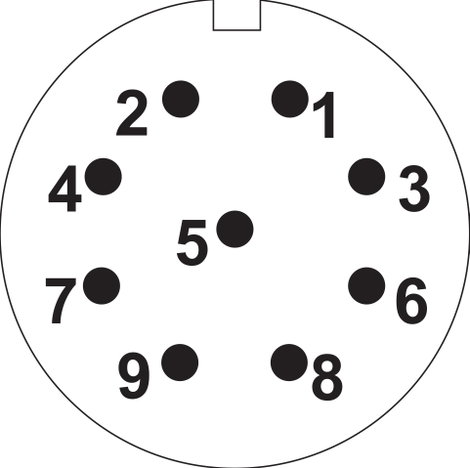 IP68-as csatlakozó, kerek 9 pól. 5 A Weipu SP2110 / P 9 II 4. kép