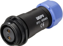 IP68-as csatlakozó, kerek 2 pól. 30 A Weipu SP2111 / S 2 I