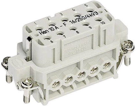 Csatlakozó betét, csavaros Han® A 09 20 010 2812 Harting 10 + PE