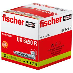 Fali tipli, dübel Fischer UX 6 x 50 R 50 mm 6 mm 72095 100 db