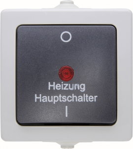 Kültéri fűtés vészkapcsoló 230V/10A IP 44 védett, szürke, Kopp 565356002
