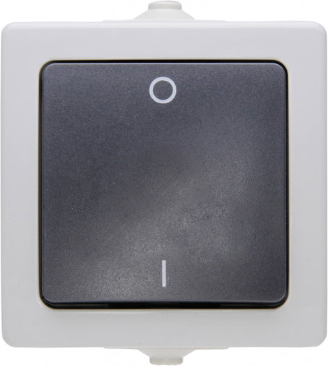 Kültéri billenőkapcsoló 230V/10A IP 44 védett, szürke, Kopp 565256009