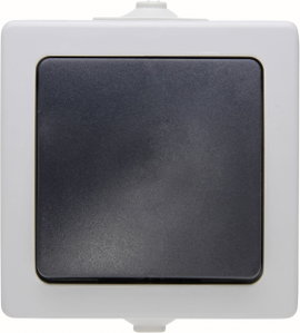 Kültéri alternatív kapcsoló 230V/10A IP 44 védett, szürke, Kopp 565756004