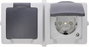 Kültéri falon kívüli konnektor, 2 aljzattal, fedéllel 230V/16A IP44, szürke, Kopp 137056002 bélyegkép