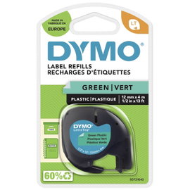 DYMO feliratozószalag LetraTag, 12mm, zöld/fekete, polieszter, S0721690
