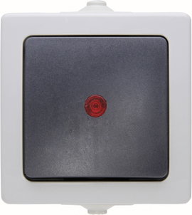 Kültéri kapcsoló 230V/10A IP 44 védett, szürke, Kopp 566656002