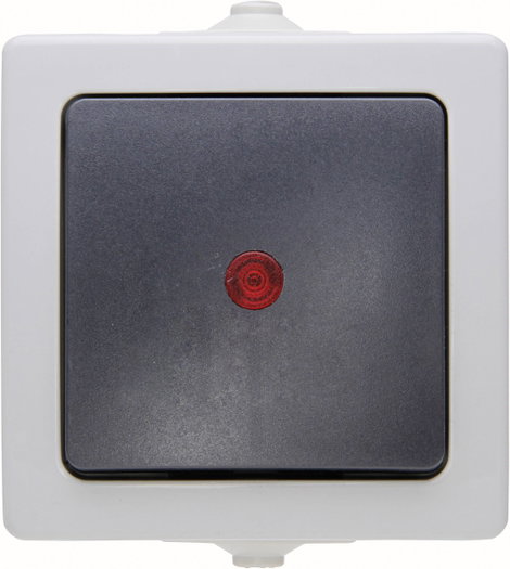 Kültéri kapcsoló 230V/10A IP 44 védett, szürke, Kopp 566656002