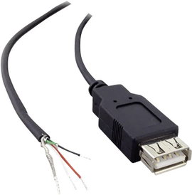 USB kábel, szerelhető, forrasztható kábelvéggel USB A csatlakozóval 1.8 m fekete BKL Electronic 1008