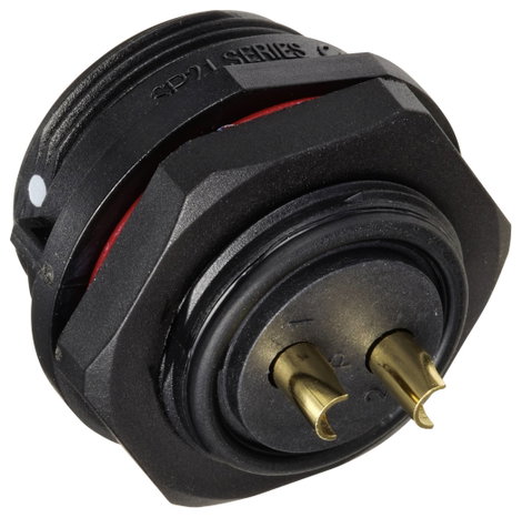 IP68-as csatlakozó, kerek 2 pól. 30 A Weipu SP2112 / S 2 3. kép
