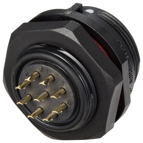 IP68-as csatlakozó, kerek 9 pól. 5 A Weipu SP2112 / S 9 3. kép