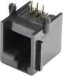 RJ 12 CAT 3 beépíthető moduláris aljzat, vízszintes MEBE66D Fekete econ connect MEBE66D bélyegkép