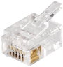 RJ12 moduláris csatlakozó dugó, egyenes, 6P6C, átlátszó econ connect MPL6/6DEC bélyegkép