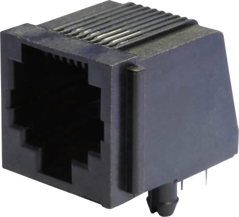 RJ45 aljzat, beépíthető, beforrasztható, fekete, econ connect MEB8/8P