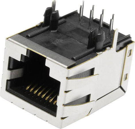 RJ45 aljzat, beépíthető, beforrasztható, fém házban econ connect MSLT45A