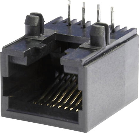 RJ45 aljzat, beépíthető, beforrasztható, fekete, econ connect MEB8/8PL