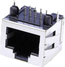 RJ45 aljzat, beépíthető, beforrasztható, fém házban econ connect MUB88A