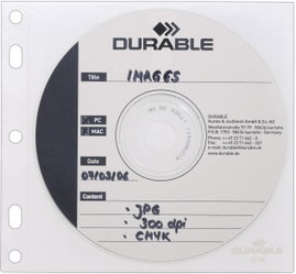Lefűzhető CD/DVD/Blu Ray tok, tasak 10db-os készlet, 2 lemez részére, átlátszó Durable 5239-19
