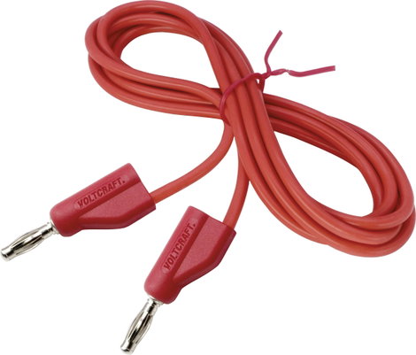 Mérővezeték, 4 mm-es dugó - 4 mm-es dugó, 1,5 m, piros, VOLTCRAFT MSB-300 3. kép