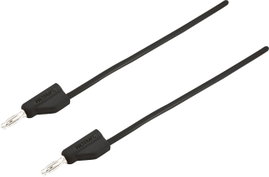 Mérővezeték, 4 mm-es dugó - 4 mm-es dugó, 1,5 m, fekete, VOLTCRAFT MSB-300