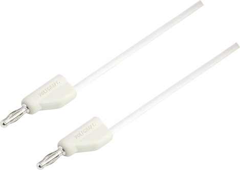 Mérővezeték, 4 mm-es dugó - 4 mm-es dugó, 1,5 m, fehér, VOLTCRAFT MSB-300